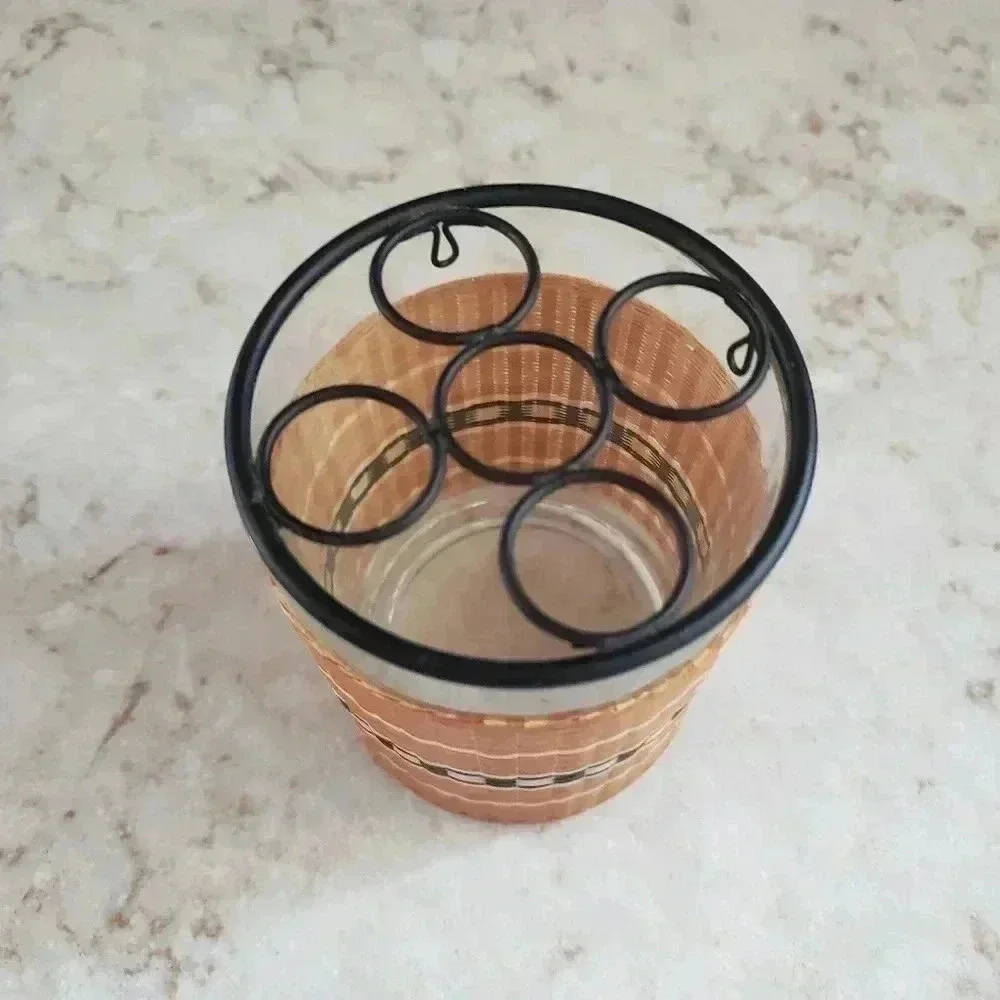 Vintage Boho Woven Toothbrush Holder and Storage